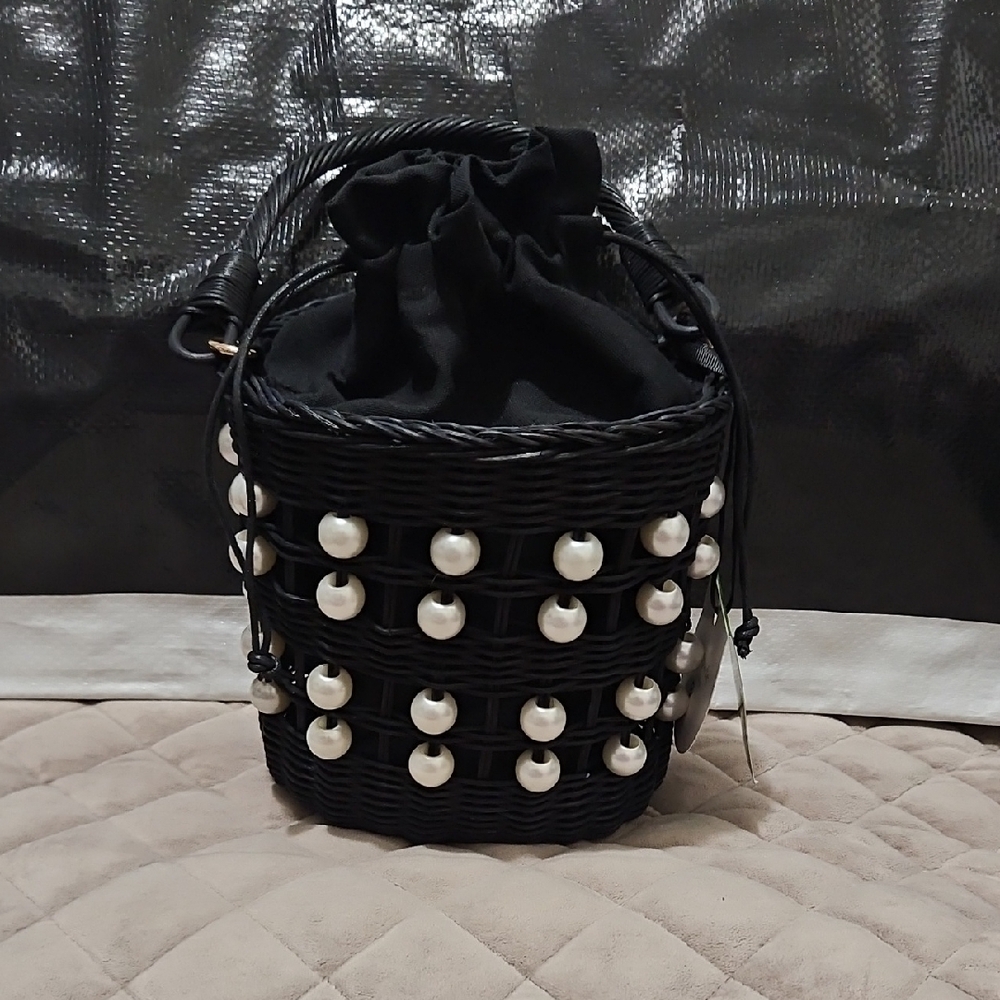 Kate Spade Black and White Mini Bucket Bag with Studs X TARGET COLLAB